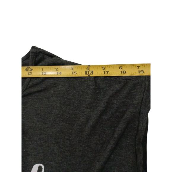 Glam T-SHIRT Women's Size M GRAY White Letters Barbiecore Boho Choose Your Happy - Picture 3 of 8